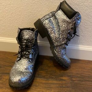 Glitter combat boots